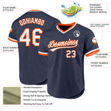 Load image into Gallery viewer, Custom Navy White-Orange Authentic Throwback Baseball Jersey
