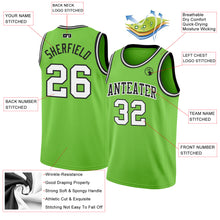 Загрузить изображение в средство просмотра галереи, Custom Neon Green White-Black Authentic Basketball Jersey
