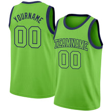 Загрузить изображение в средство просмотра галереи, Custom Neon Green Neon Green-Navy Authentic Basketball Jersey
