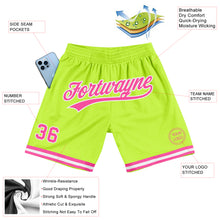 Laden Sie das Bild in den Galerie-Viewer, Custom Neon Green Pink-White Authentic Throwback Basketball Shorts
