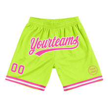 Laden Sie das Bild in den Galerie-Viewer, Custom Neon Green Pink-White Authentic Throwback Basketball Shorts
