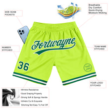 Laden Sie das Bild in den Galerie-Viewer, Custom Neon Green Kelly Green-White Authentic Throwback Basketball Shorts
