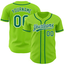 Charger l&#39;image dans la galerie, Custom Neon Green Kelly Green-White Authentic Baseball Jersey
