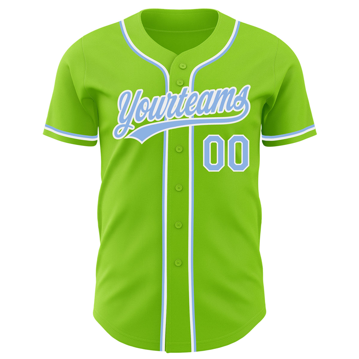 Cheap Custom Neon Green Light Blue-White Authentic Baseball Jersey Free ...