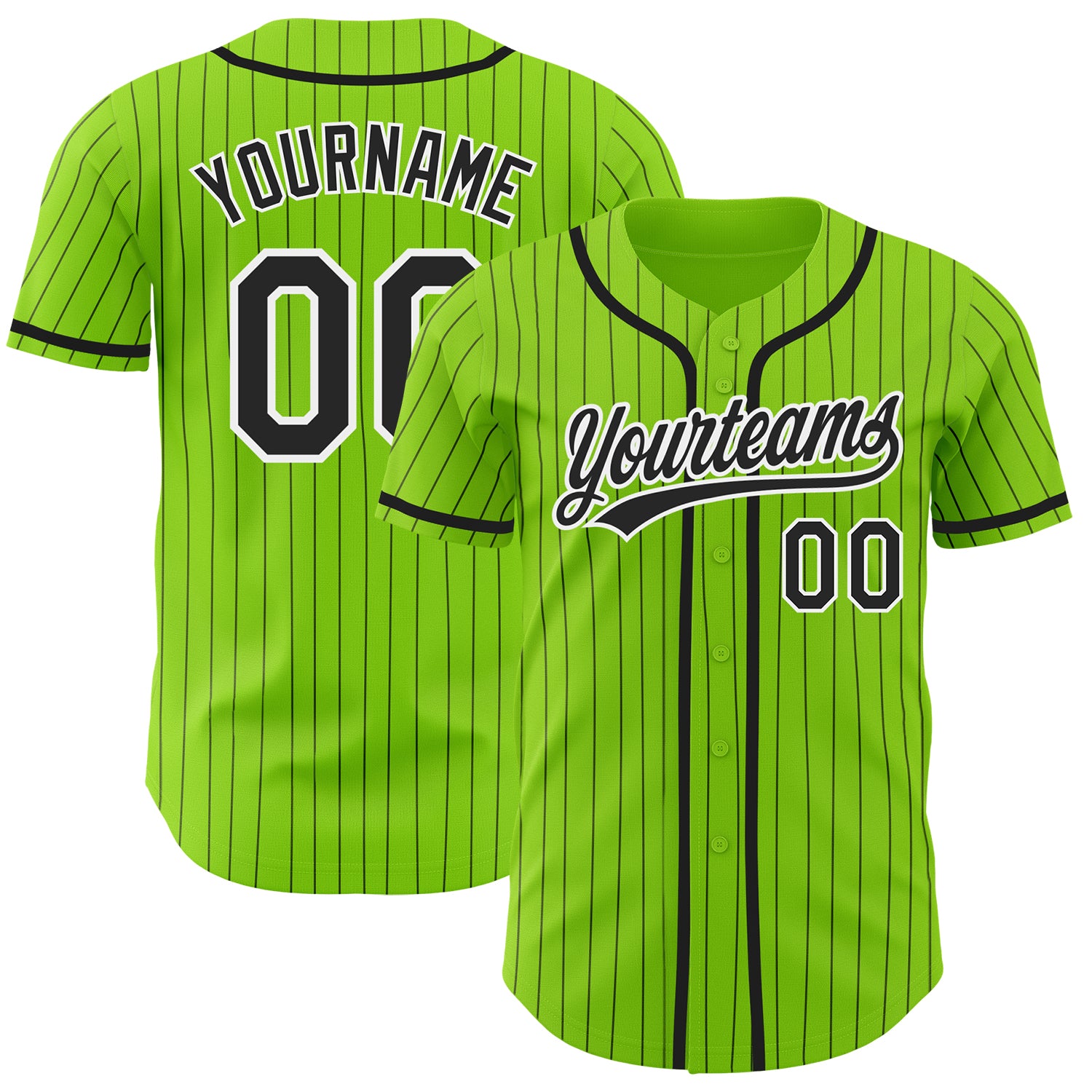 Custom Baseball Jersey Green White Pinstripe Old Gold-White Authentic Youth Size:M