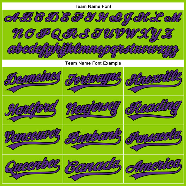 Neon Green Purple Black Custom Baseball Jerseys For Men & Women  JN10332_3433