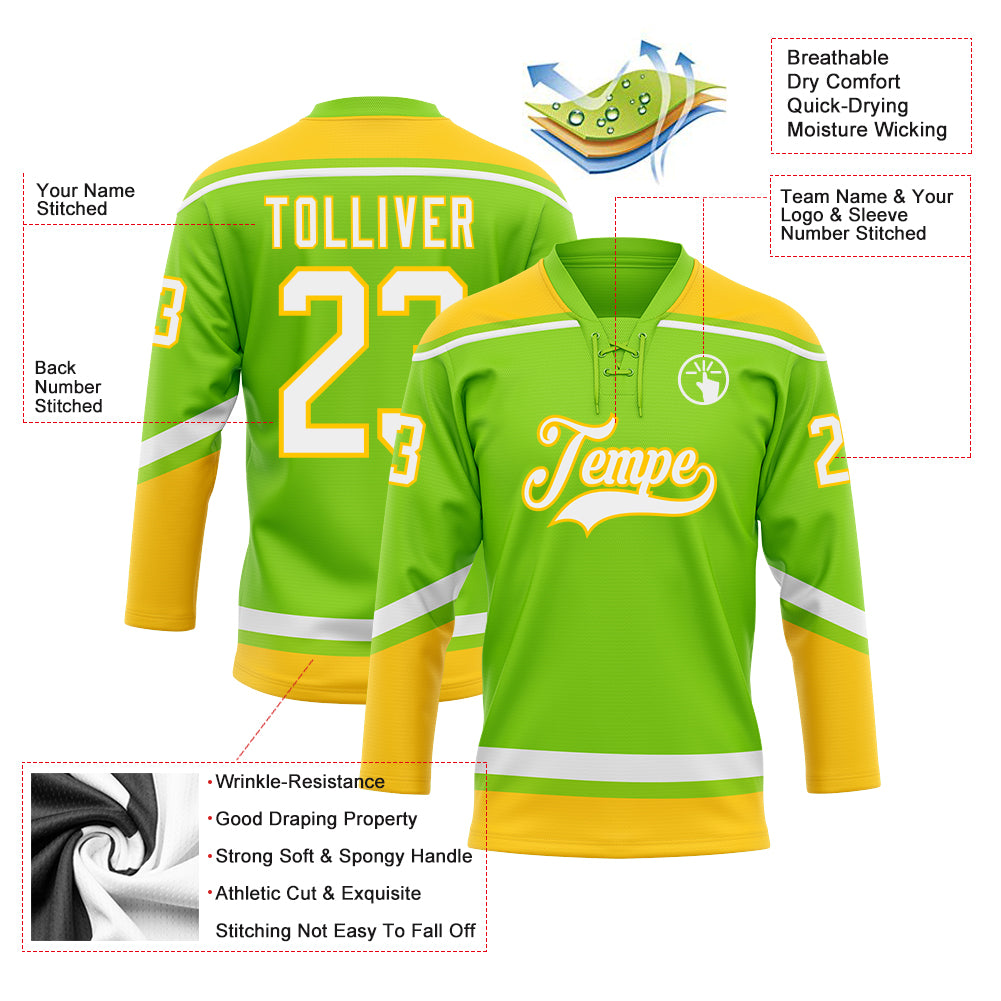 Green and sale yellow hockey jersey