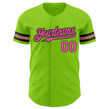 Laden Sie das Bild in den Galerie-Viewer, Custom Neon Green Pink-Black Authentic Baseball Jersey
