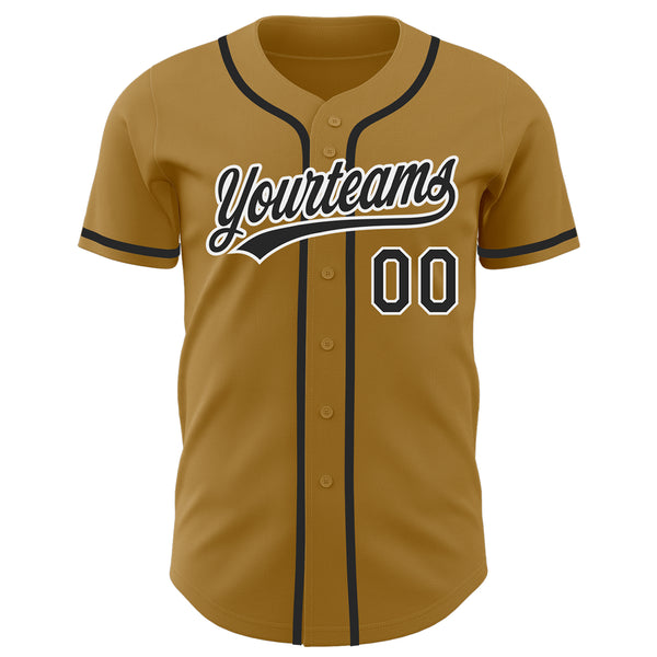 Cheap Custom Old Gold Black-White Authentic Baseball Jersey Free Shipping –  CustomJerseysPro