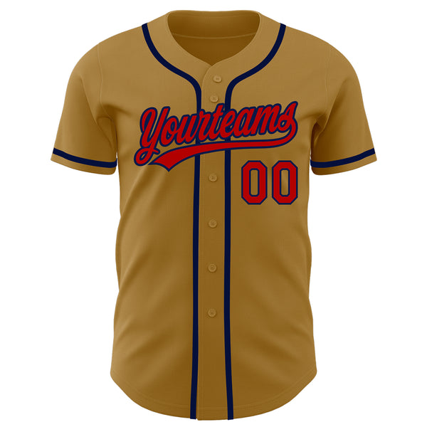 Custom Navy Red-Old Gold Baseball Jersey – CustomJerseysPro