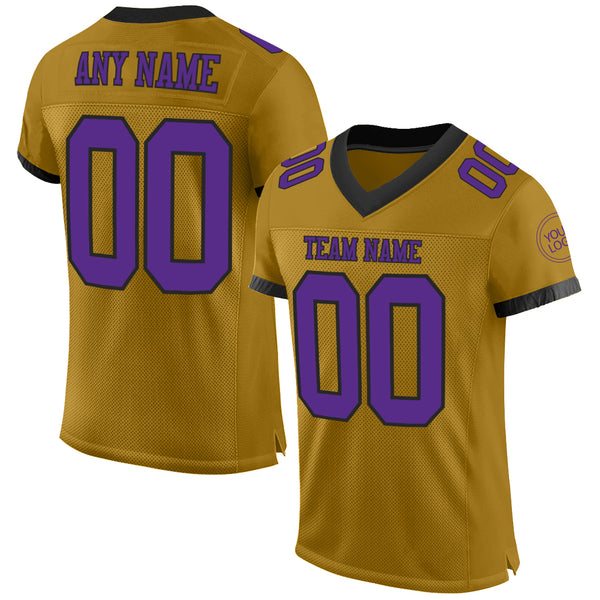 Custom Purple White-Gold Mesh Authentic Football Jersey Football Authentic  Mesh – CustomJerseysPro