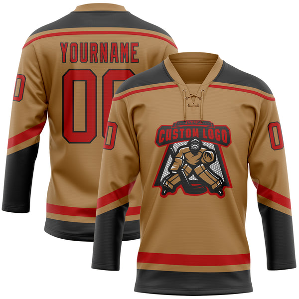 Cheap Custom Old Gold Black-Cream Hockey Jersey Free Shipping –  CustomJerseysPro