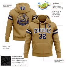 Загрузить изображение в средство просмотра галереи, Custom Stitched Old Gold Navy-White Football Pullover Sweatshirt Hoodie
