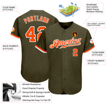 Charger l&#39;image dans la galerie, Custom Olive Orange-White Authentic Salute To Service Baseball Jersey
