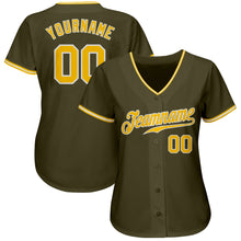 Загрузить изображение в средство просмотра галереи, Custom Olive Gold-White Authentic Salute To Service Baseball Jersey
