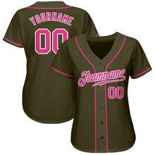 Загрузить изображение в средство просмотра галереи, Custom Olive Pink-White Authentic Salute To Service Baseball Jersey
