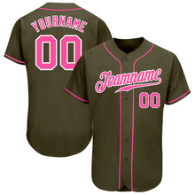 Загрузить изображение в средство просмотра галереи, Custom Olive Pink-White Authentic Salute To Service Baseball Jersey
