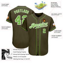 Charger l&#39;image dans la galerie, Custom Olive Neon Green-White Authentic Salute To Service Baseball Jersey
