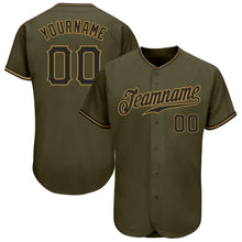 Charger l&#39;image dans la galerie, Custom Olive Black-Old Gold Authentic Salute To Service Baseball Jersey
