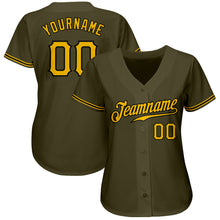 Загрузить изображение в средство просмотра галереи, Custom Olive Gold-Black Authentic Salute To Service Baseball Jersey
