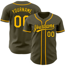 Laden Sie das Bild in den Galerie-Viewer, Custom Olive Gold-Black Authentic Salute To Service Baseball Jersey
