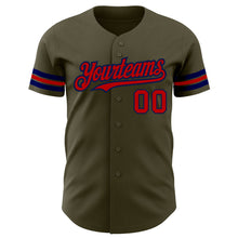 Charger l&#39;image dans la galerie, Custom Olive Red-Navy Authentic Salute To Service Baseball Jersey
