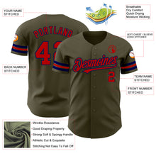 Загрузить изображение в средство просмотра галереи, Custom Olive Red-Navy Authentic Salute To Service Baseball Jersey
