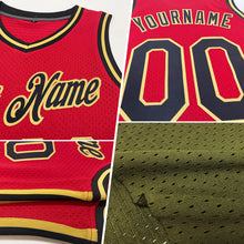 Charger l&#39;image dans la galerie, Custom Olive Black-Old Gold Authentic Throwback Salute To Service Basketball Jersey
