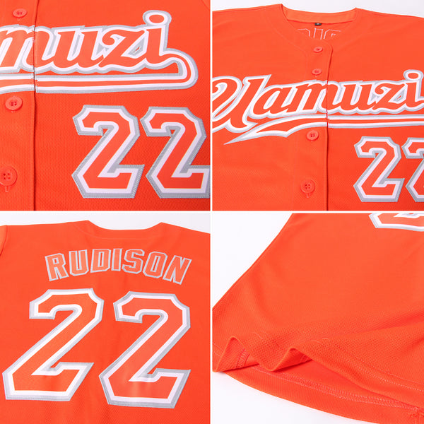 Custom Orange Orange-Gray Authentic Baseball Jersey Discount