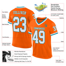 Charger l&#39;image dans la galerie, Custom Orange White-Teal Mesh Authentic Throwback Football Jersey
