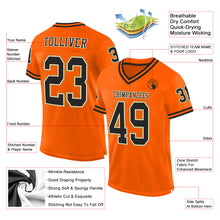 Загрузить изображение в средство просмотра галереи, Custom Orange Black-Old Gold Mesh Authentic Throwback Football Jersey
