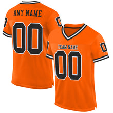 Charger l&#39;image dans la galerie, Custom Orange Black-White Mesh Authentic Throwback Football Jersey
