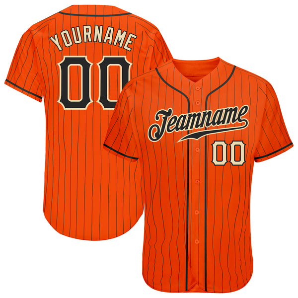 Cheap Custom Cream Black Pinstripe Black-Orange Authentic Baseball Jersey  Free Shipping – CustomJerseysPro