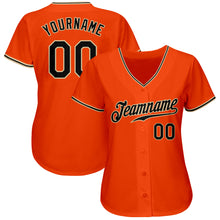 Загрузить изображение в средство просмотра галереи, Custom Orange Black-City Cream Authentic Baseball Jersey
