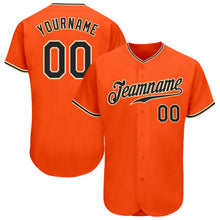 Загрузить изображение в средство просмотра галереи, Custom Orange Black-City Cream Authentic Baseball Jersey
