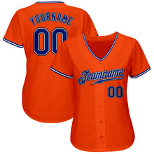 Загрузить изображение в средство просмотра галереи, Custom Orange Royal-Black Authentic Baseball Jersey
