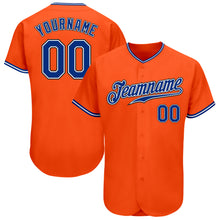 Загрузить изображение в средство просмотра галереи, Custom Orange Royal-Black Authentic Baseball Jersey
