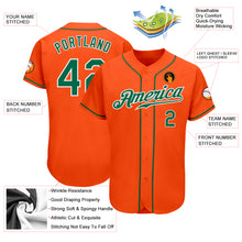 Загрузить изображение в средство просмотра галереи, Custom Orange Kelly Green-White Authentic Baseball Jersey
