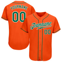 Загрузить изображение в средство просмотра галереи, Custom Orange Kelly Green-White Authentic Baseball Jersey
