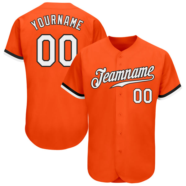 Custom Orange Black-White Baseball Jersey – CustomJerseysPro