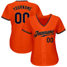 Laden Sie das Bild in den Galerie-Viewer, Custom Orange Navy-Old Gold Authentic Baseball Jersey
