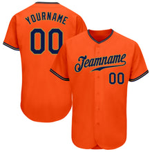 Laden Sie das Bild in den Galerie-Viewer, Custom Orange Navy-Old Gold Authentic Baseball Jersey
