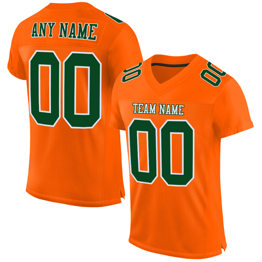 Cheap Custom Brown White-Orange Mesh Authentic Football Jersey