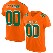 Загрузить изображение в средство просмотра галереи, Custom Orange Kelly Green-White Mesh Authentic Football Jersey
