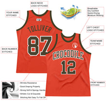 Load image into Gallery viewer, Custom Orange Olive-White Authentic Throwback Basketball Jersey
