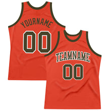 Charger l&#39;image dans la galerie, Custom Orange Olive-White Authentic Throwback Basketball Jersey
