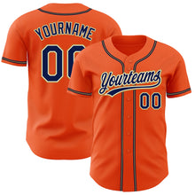 Laden Sie das Bild in den Galerie-Viewer, Custom Orange Navy Cream-Old Gold Authentic Baseball Jersey
