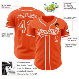 Custom Orange Orange-Gray Authentic Baseball Jersey