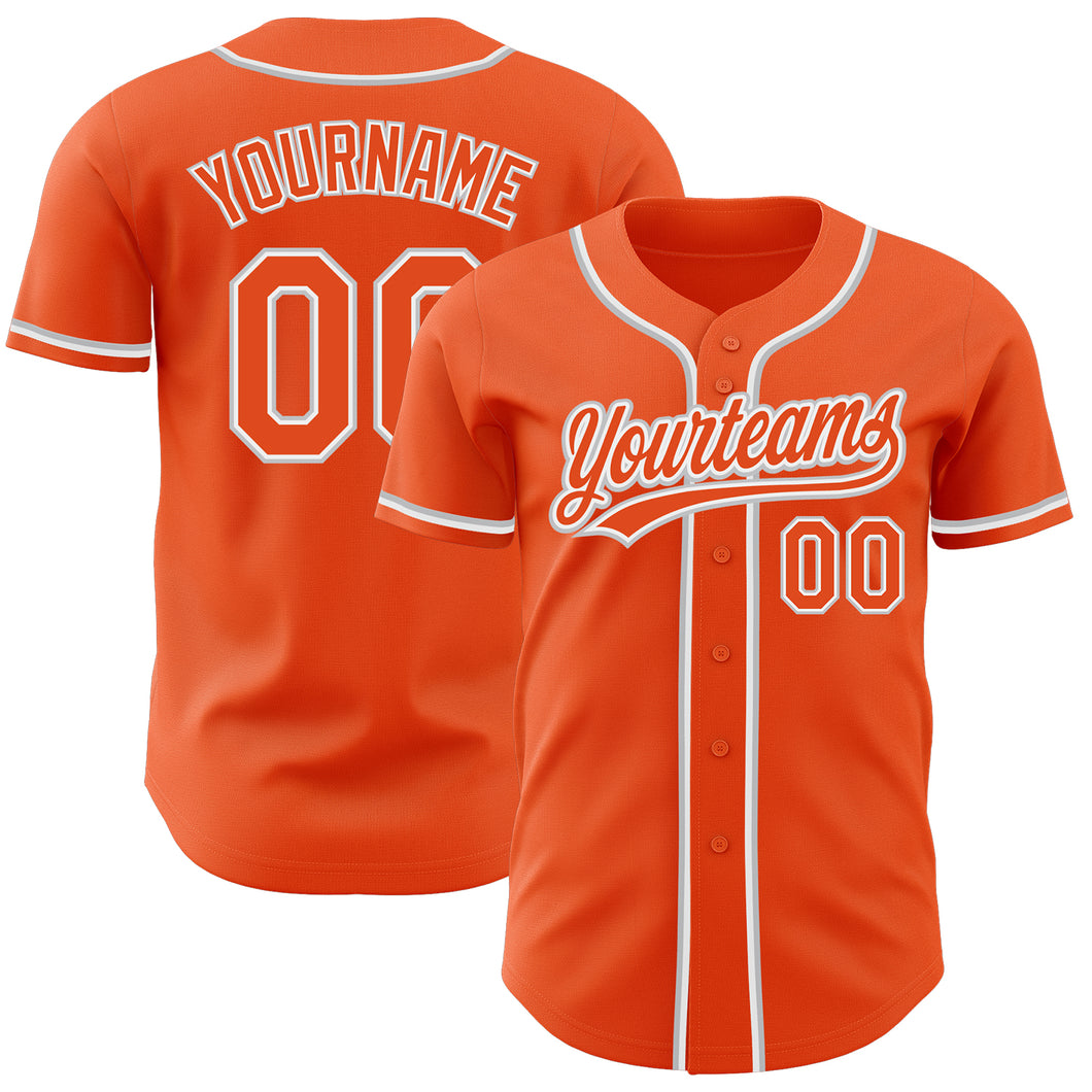 Custom Orange Orange-Gray Authentic Baseball Jersey