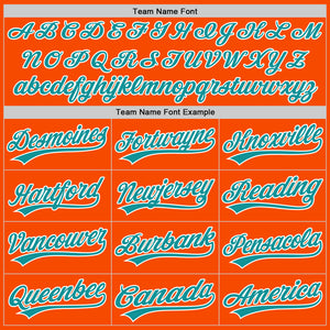 Custom Orange Teal-White Authentic Baseball Jersey